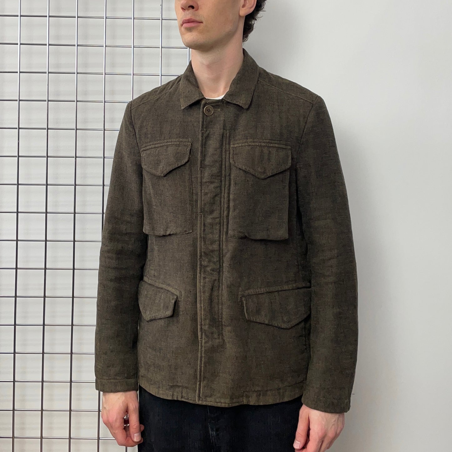 C.P. Company Brown AW07 Lino Flax Linen Field Jacket Blazer