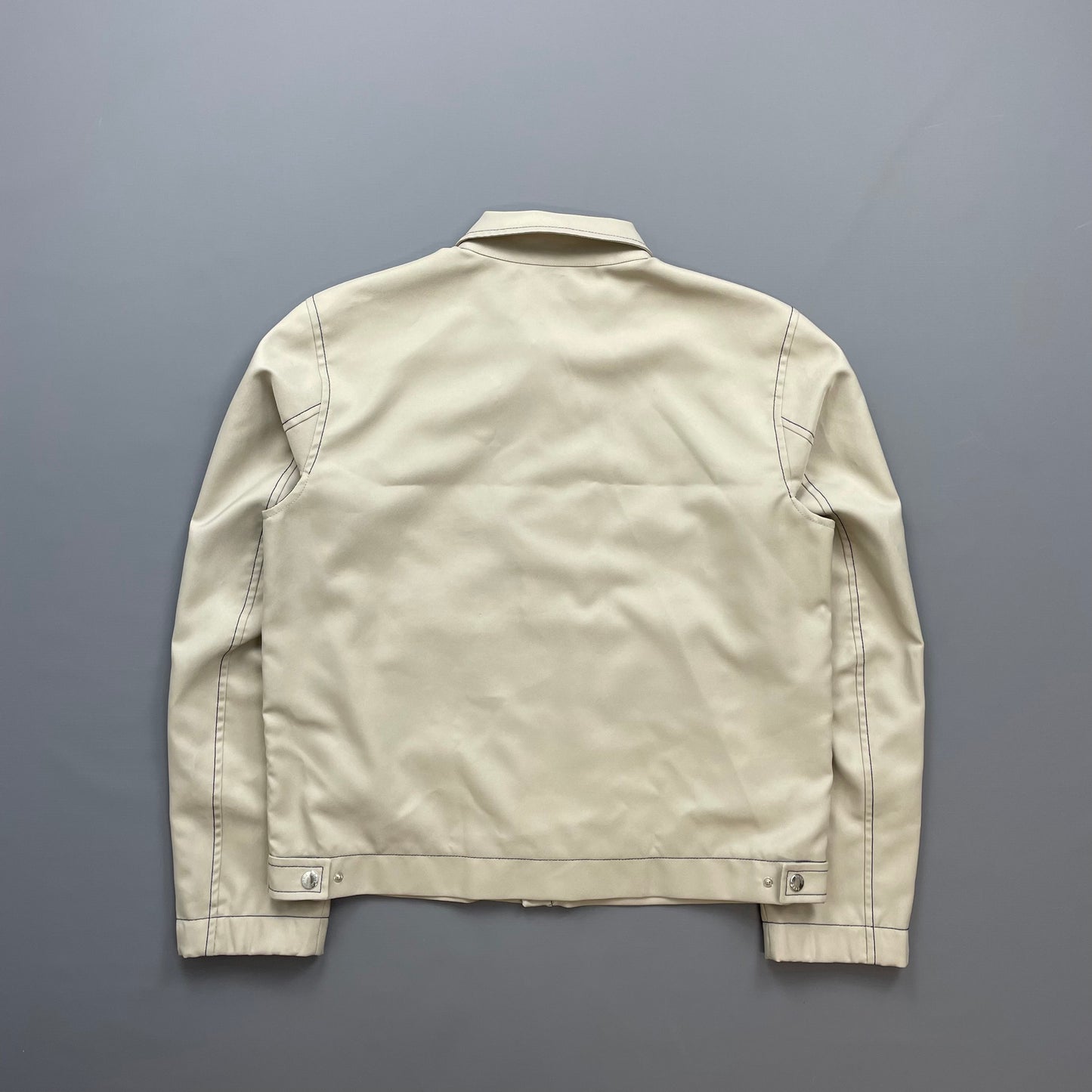 Prada Sport Beige Contrast Stitch Lightweight Harrington Jacket