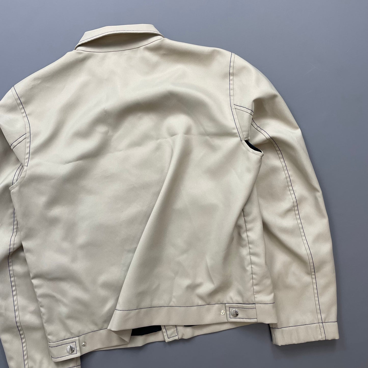 Prada Sport Beige Contrast Stitch Lightweight Harrington Jacket