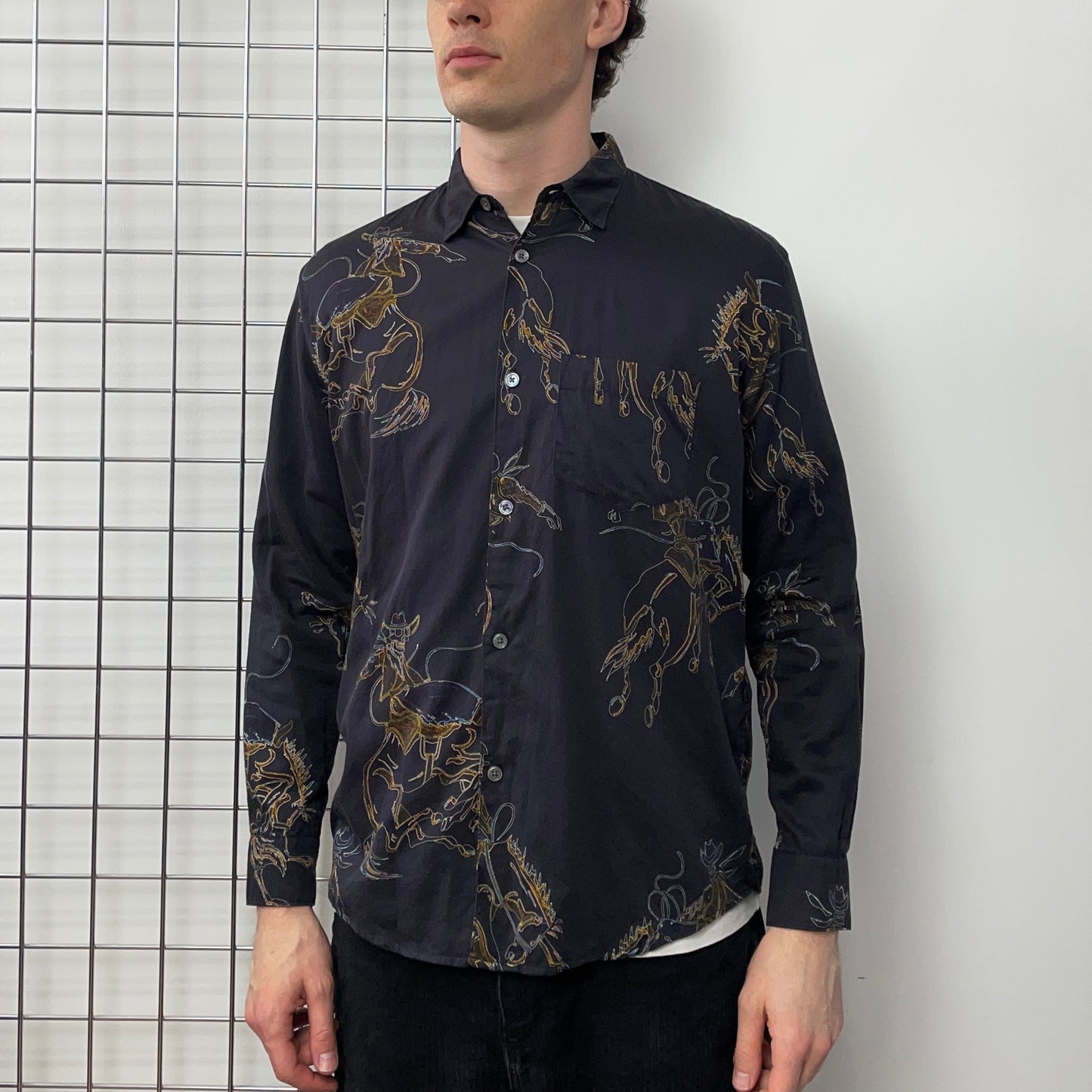 Our Legacy Navy Rodeo Print Shirt