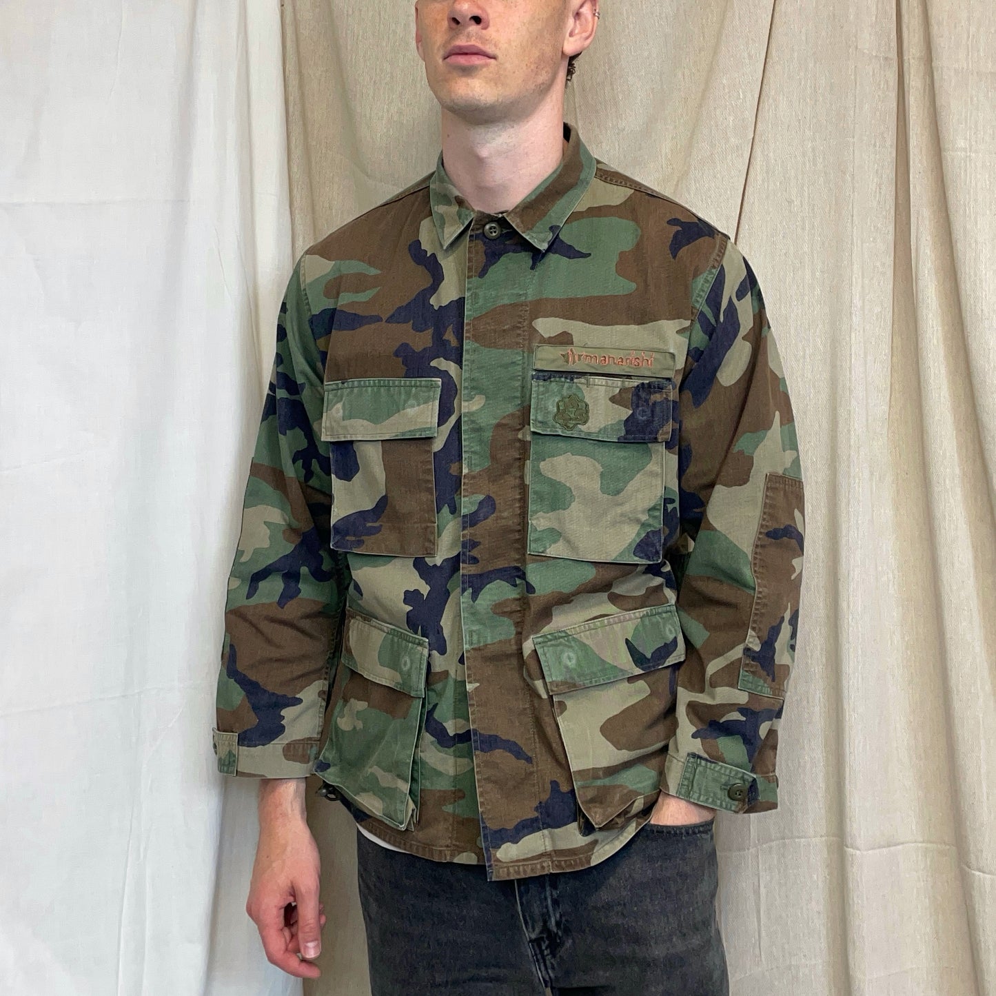 Maharishi Khaki 00s Green Camo Surplus Military Cargo Jacket
