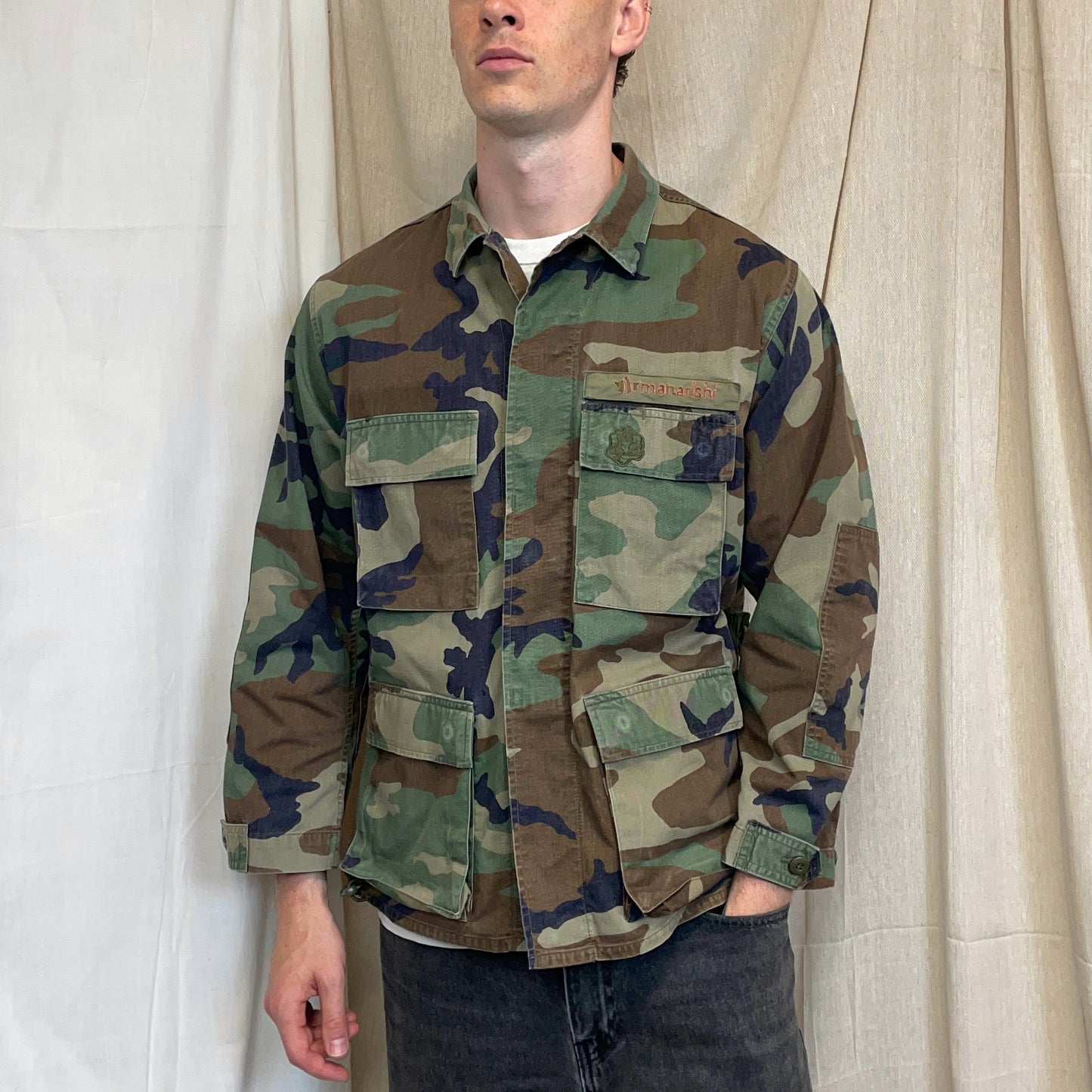 Maharishi Khaki 00s Green Camo Surplus Military Cargo Jacket