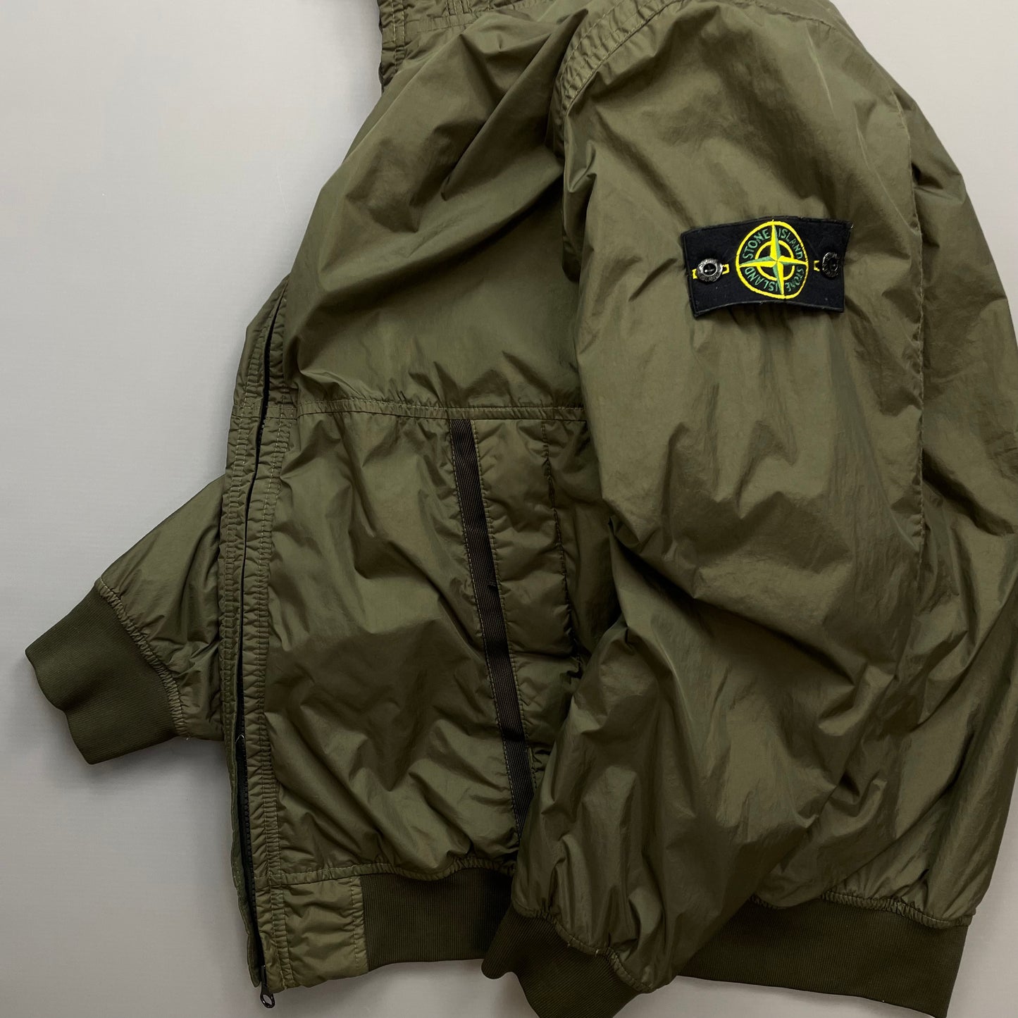 Stone Island Khaki AW23 Garment Dyed Crinkle Reps w/ Primaloft Hooded Jacket