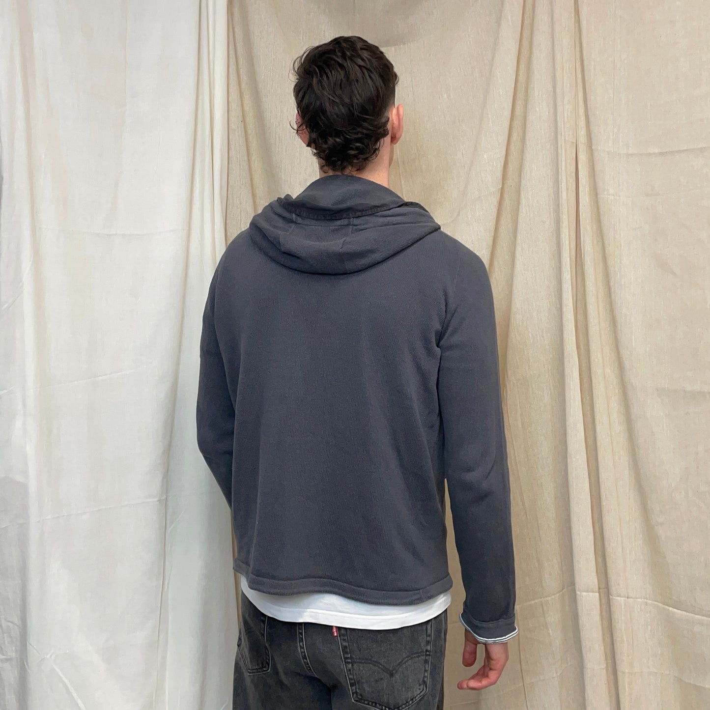 Stone Island Grey SS06 Knit Hooded Zip Cardigan Jumper