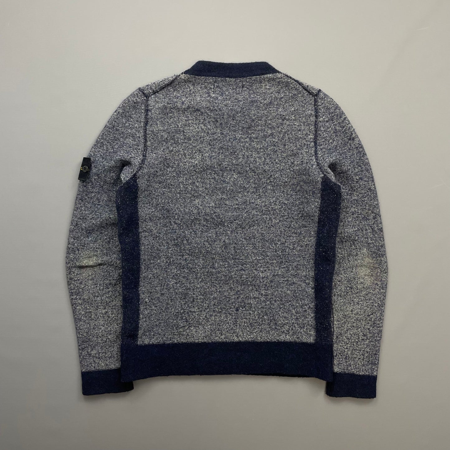 Stone Island Blue Tri-Tone AW17 Crewneck Knit Jumper