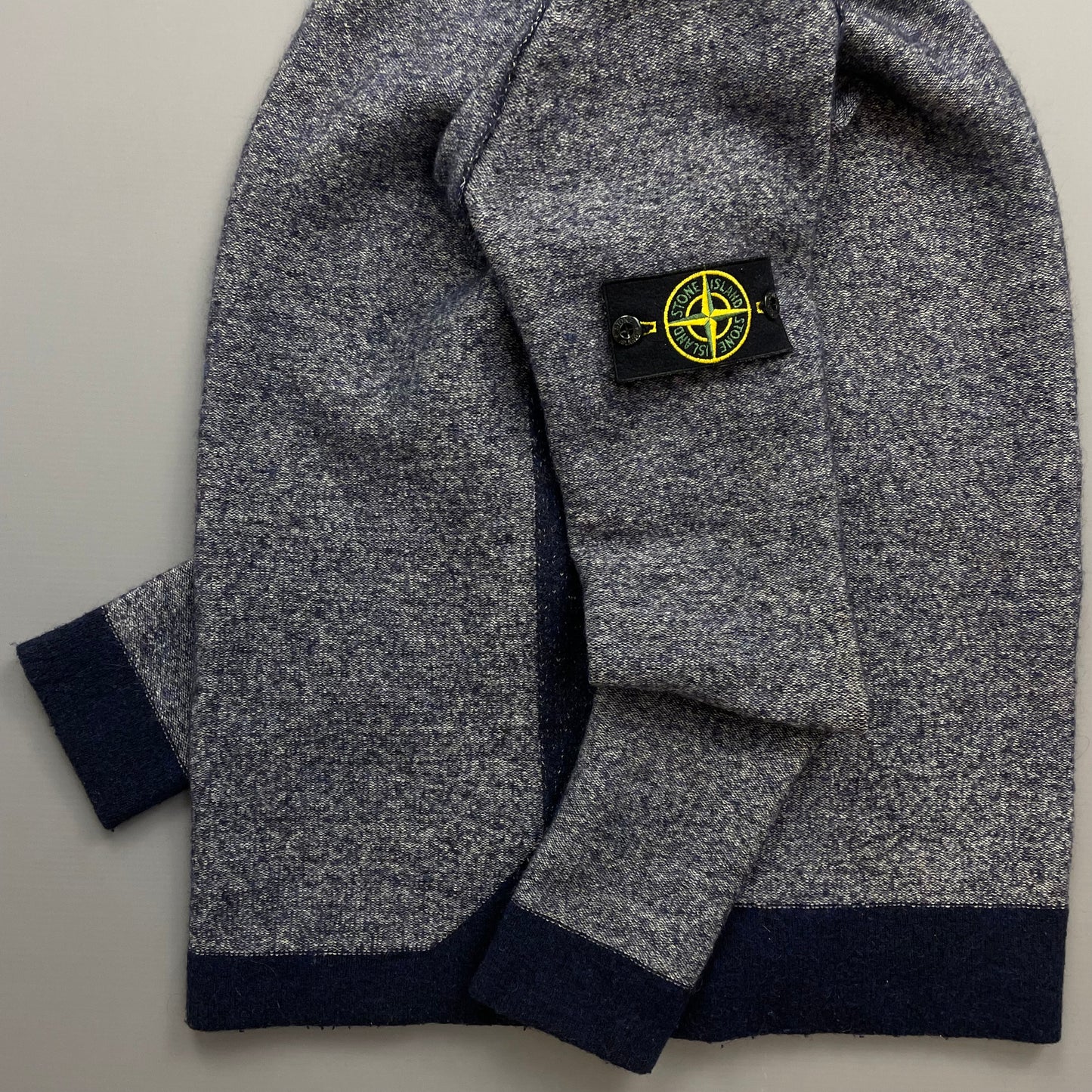 Stone Island Blue Tri-Tone AW17 Crewneck Knit Jumper