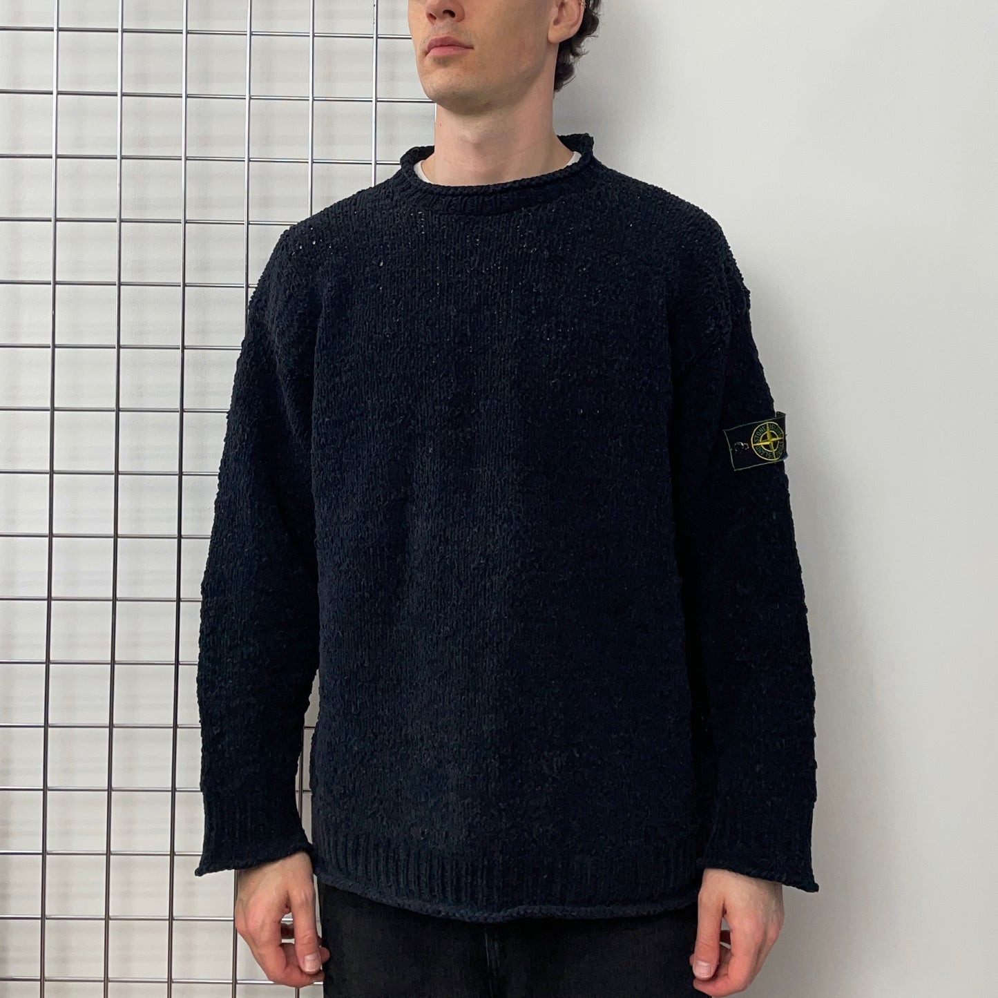 Stone Island Black AW94 Heavyweight Chenille Knit Jumper