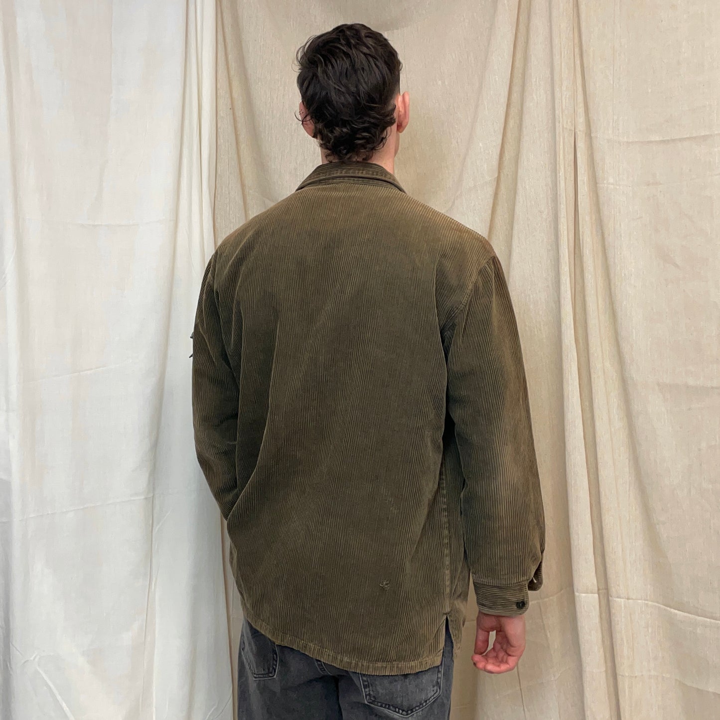 Stone Island Brown AW95 Jumbo Cord Corduroy Green Edge Badge Overshirt Jacket