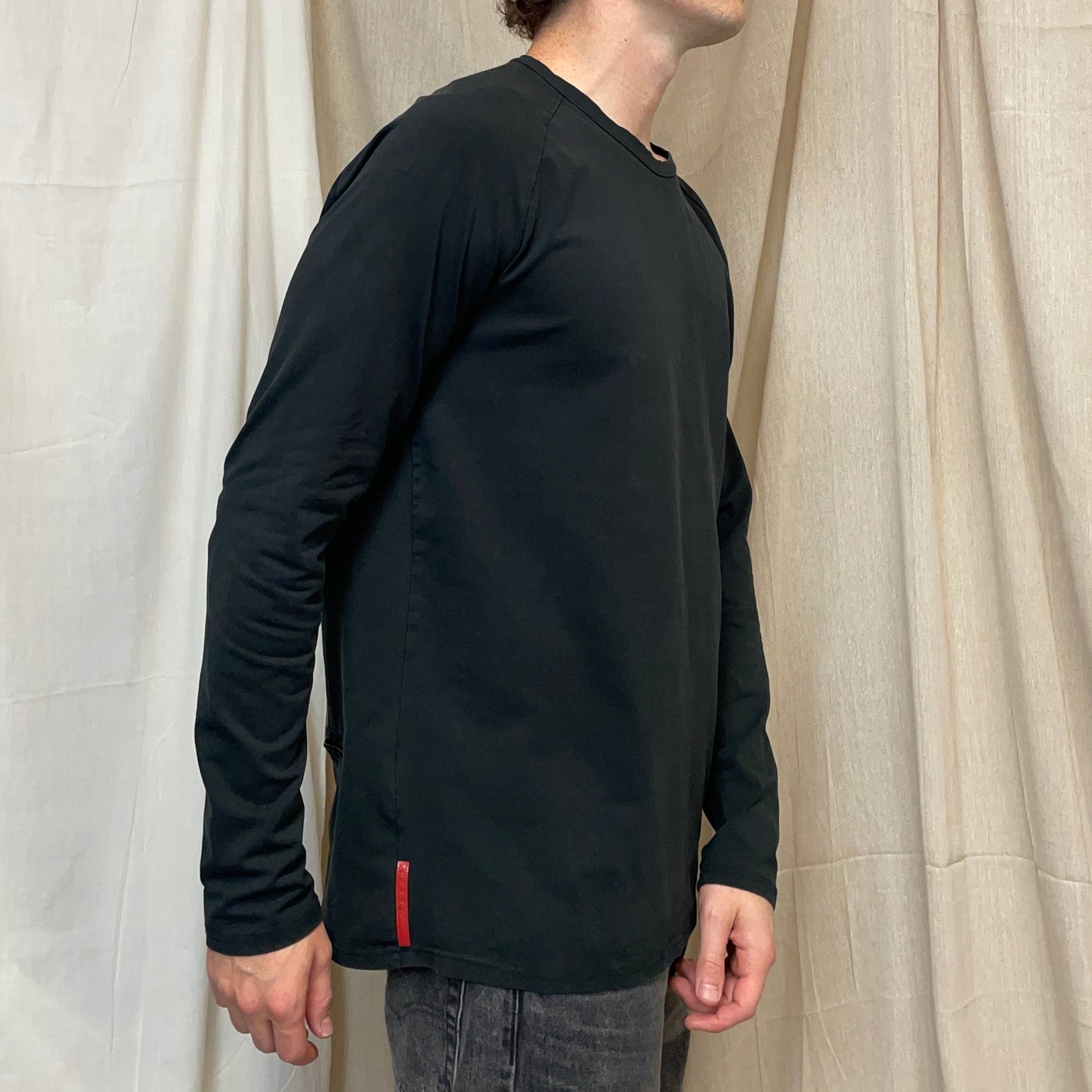 Prada Sport Black 00s Long Sleeve Rear Pocket Elastane T-Shirt