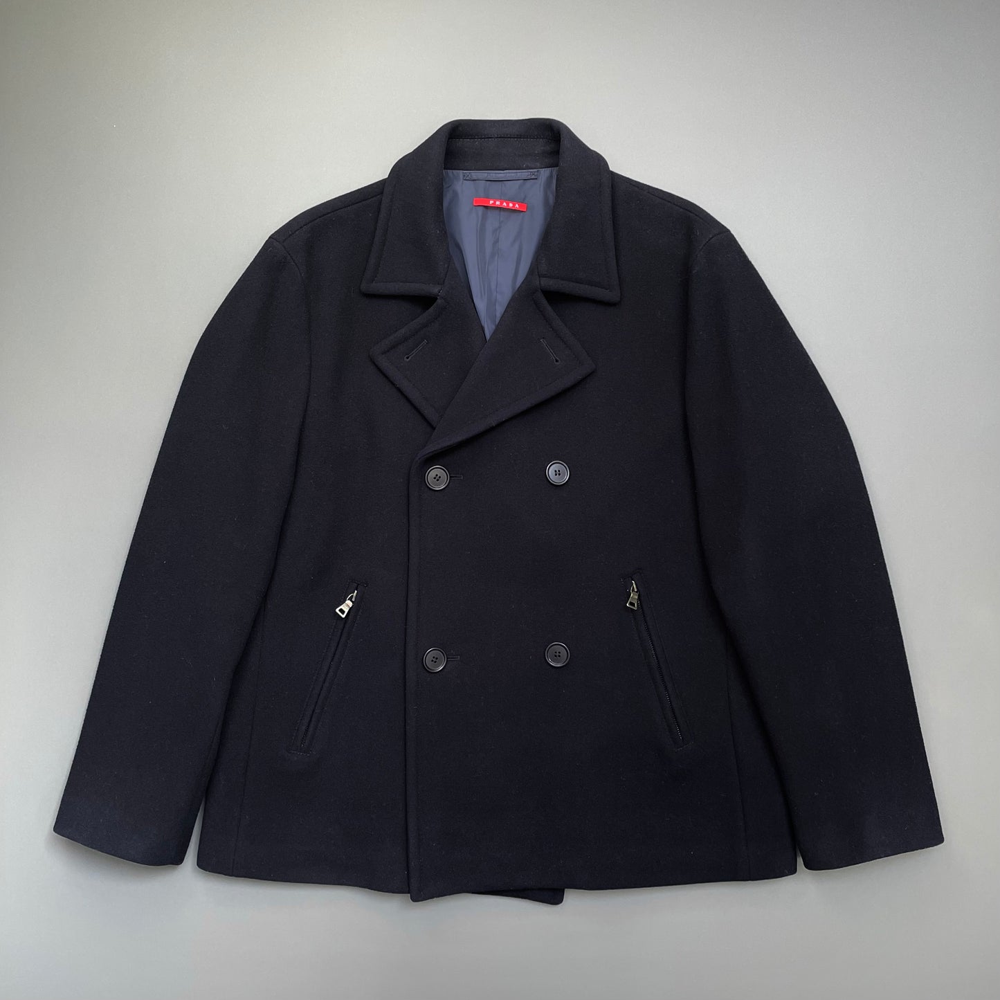 Prada Sport Navy 2008 Wool Caban Jacket