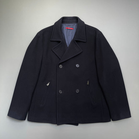 Prada Sport Navy 2008 Wool Caban Jacket
