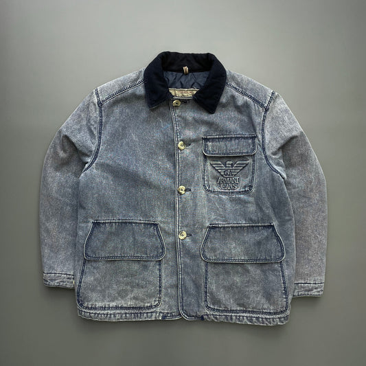 Armani Jeans Blue 90s Denim Lined Hunting Jacket