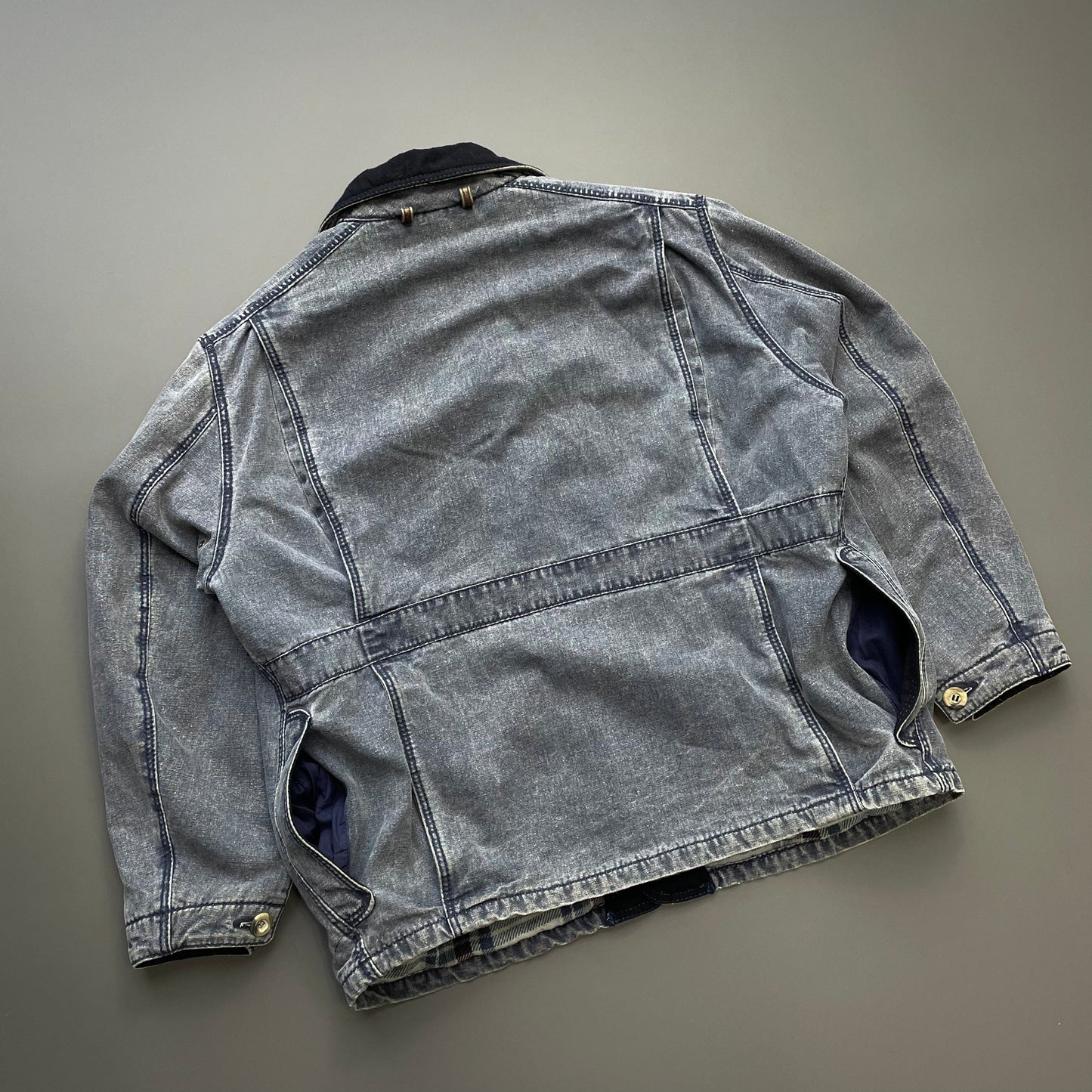 Armani Jeans Blue 90s Denim Lined Hunting Jacket