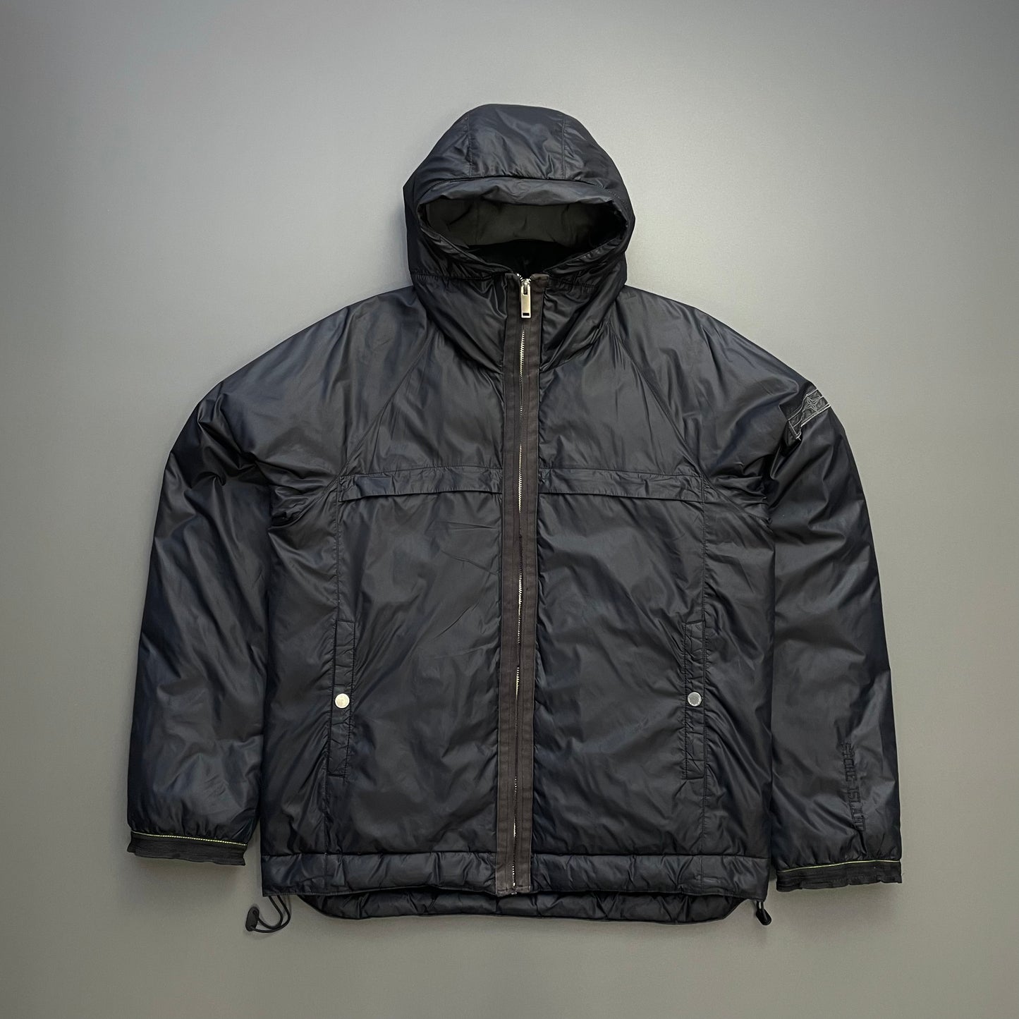Stone Island Denims Black 00s Nylon Down Hooded Puffer Jacket