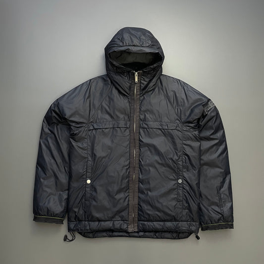 Stone Island Denims Black 00s Nylon Down Hooded Puffer Jacket
