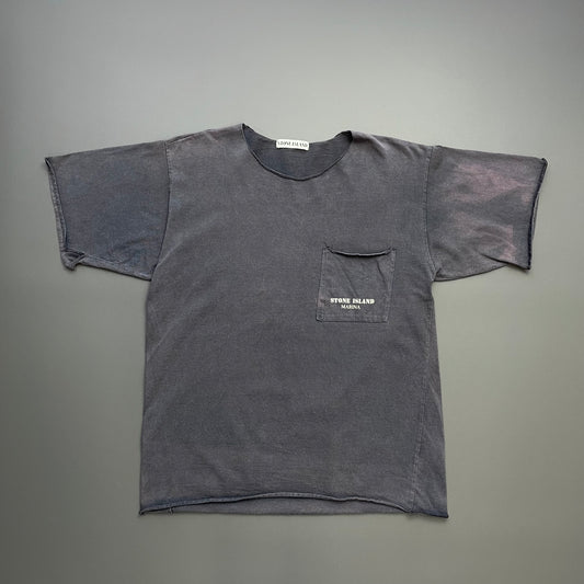 Stone Island Grey 90s Marina Faded Pocket Tee