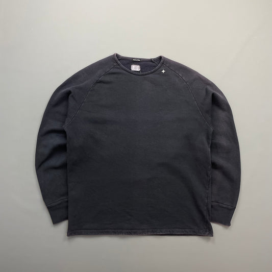 Stone Island Black AW00 Collar Emblem Lightweight Crewneck Jumper