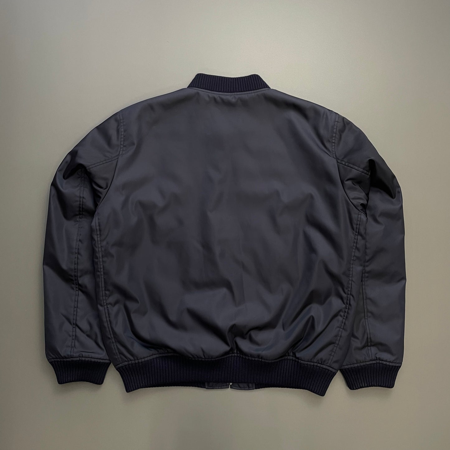 Prada Mainline Navy & Black 2017 Nylon Padded Plaque Bomber Jacket