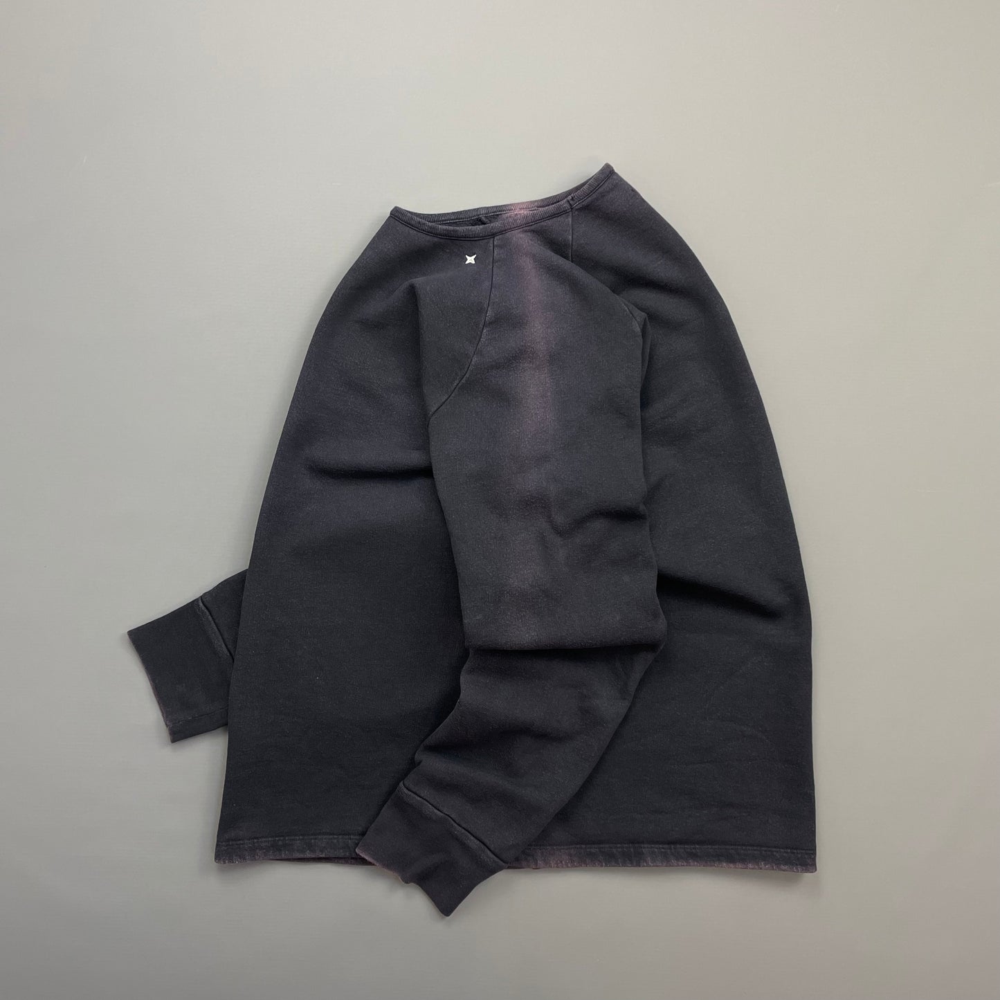 Stone Island Black AW00 Collar Emblem Lightweight Crewneck Jumper