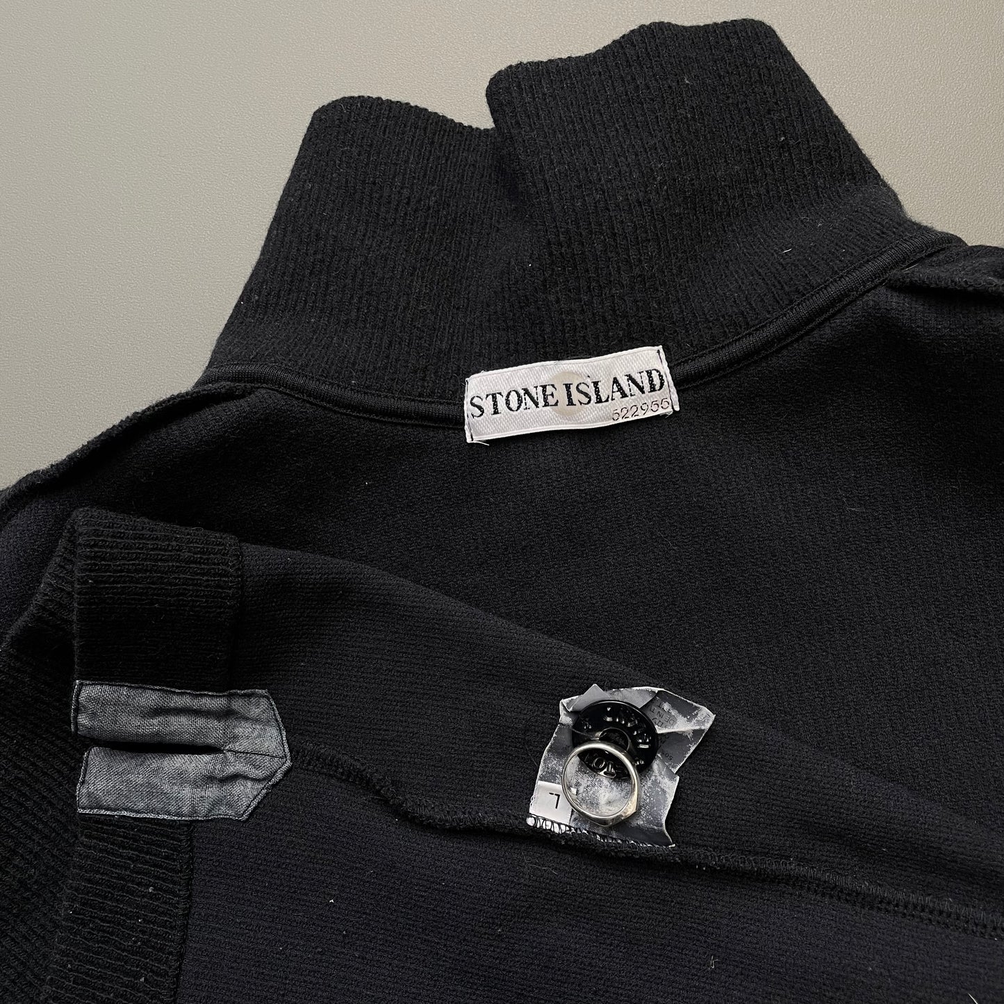 Stone Island Black AW02 Wool Blend Ribbed Jumper