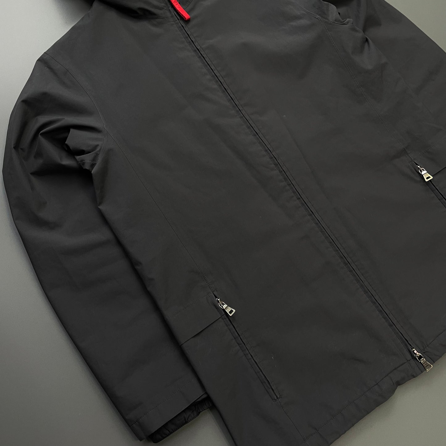 Prada Sport Grey 00s Longline Hooded Parka Jacket