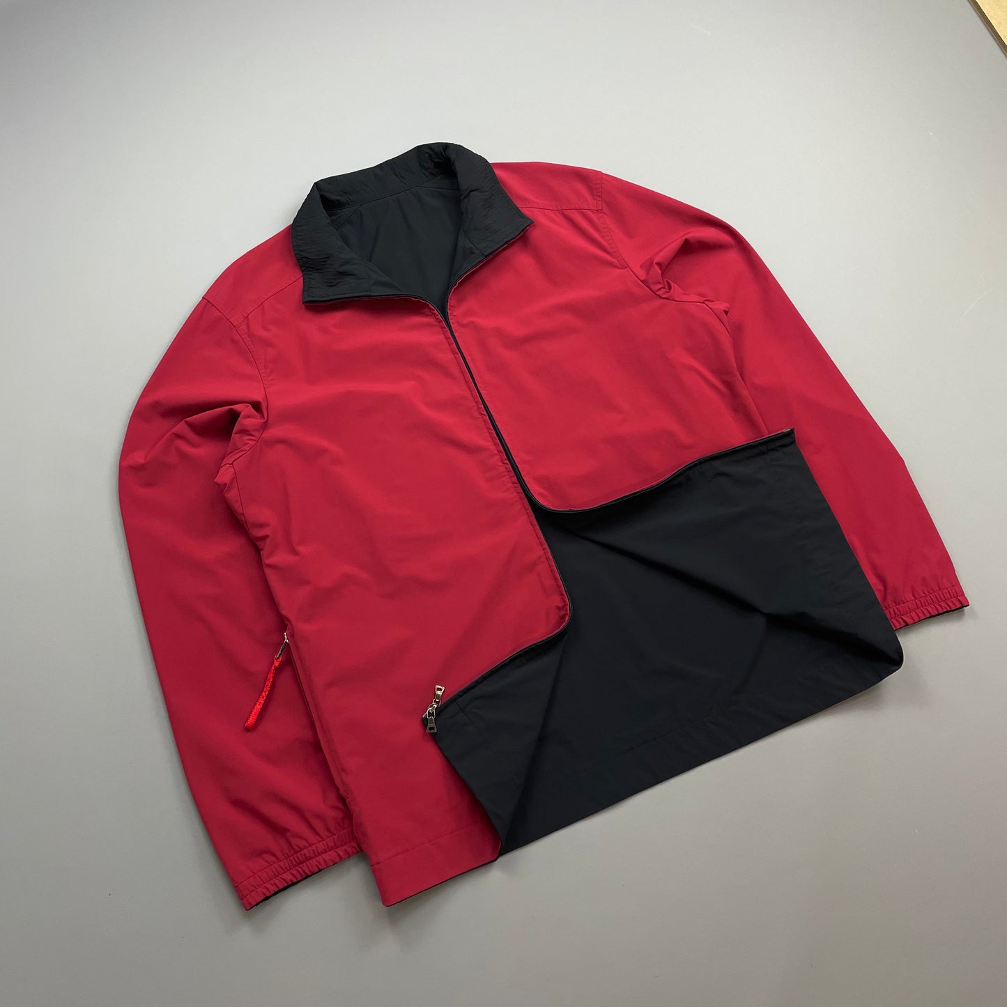 Prada Sport Navy & Red 00s Reversible Nylon Track Windbreaker Jacket