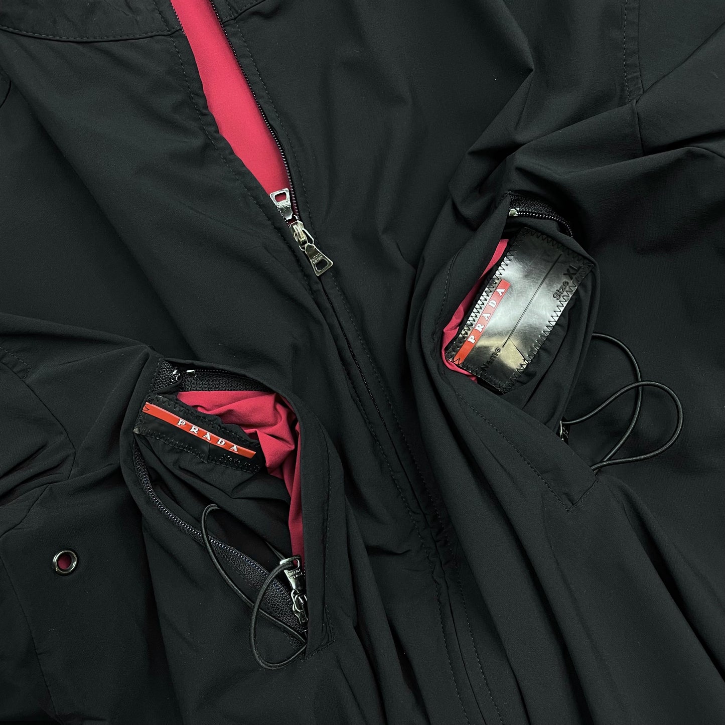 Prada Sport Navy & Red 00s Reversible Nylon Track Windbreaker Jacket