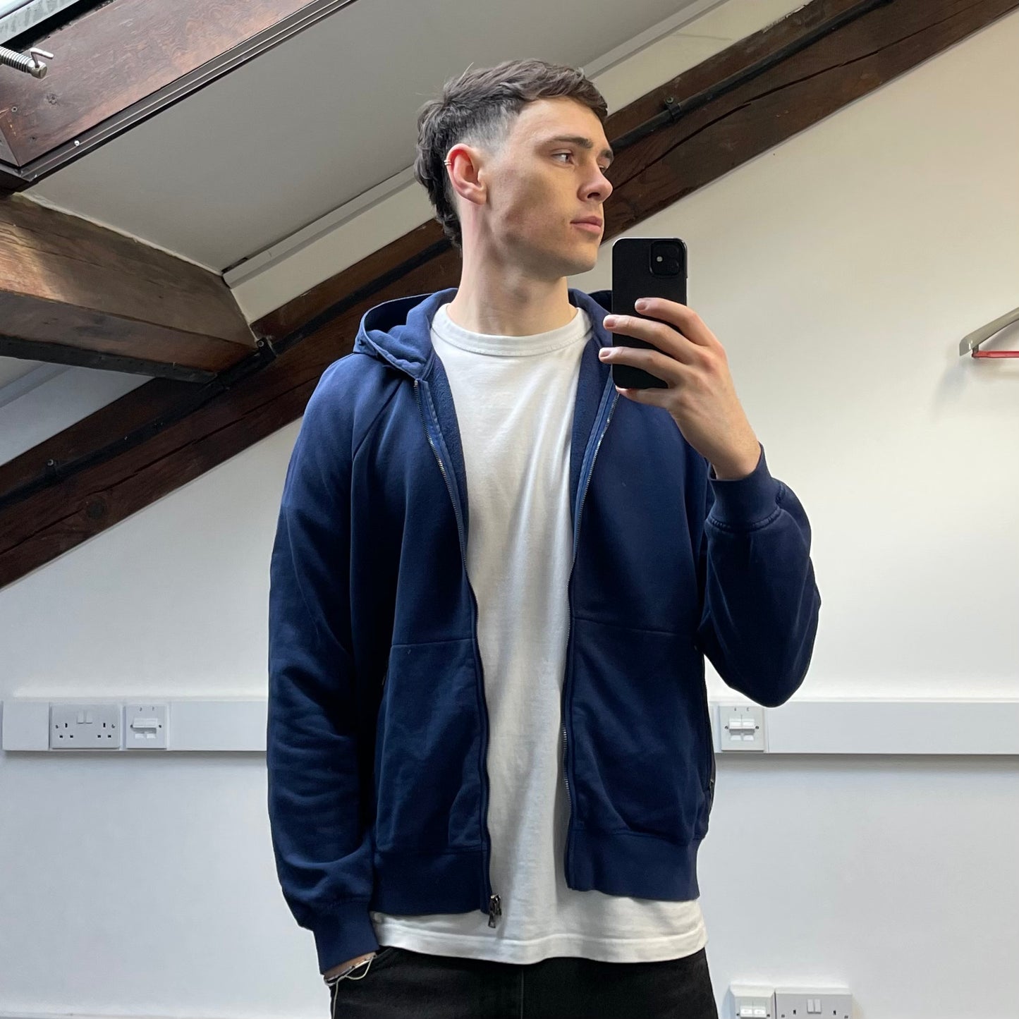 Prada Sport Blue 2009 Nylon Hood Zip-Through Hoodie