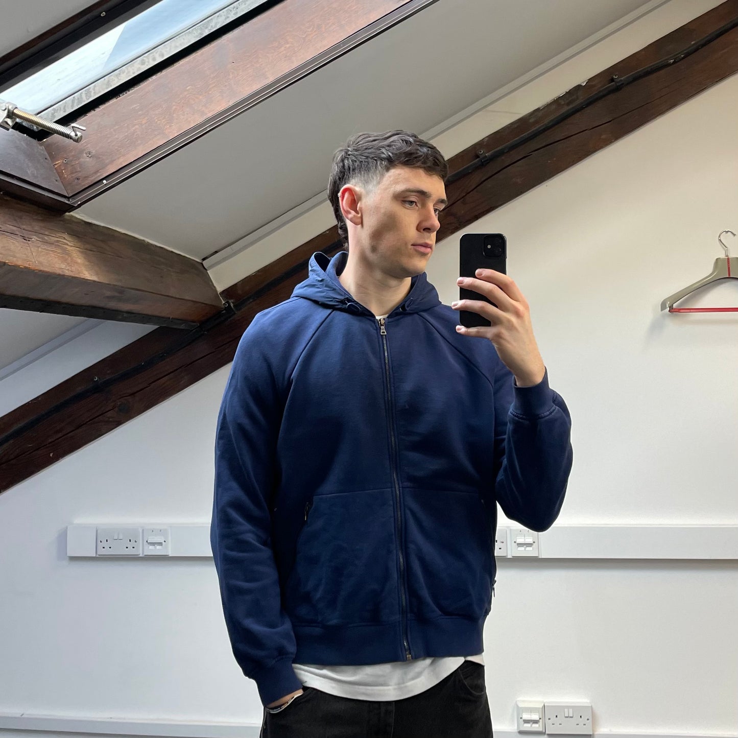 Prada Sport Blue 2009 Nylon Hood Zip-Through Hoodie