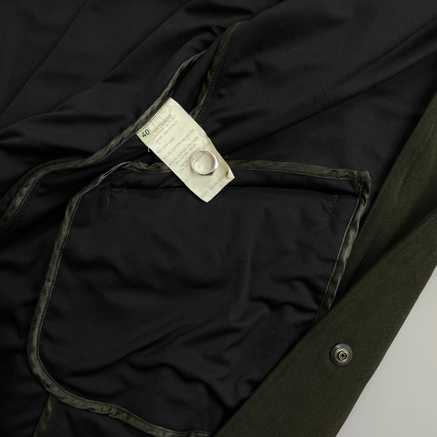 C.P. Company Khaki Green AW96 Wool Blend Trench Coat