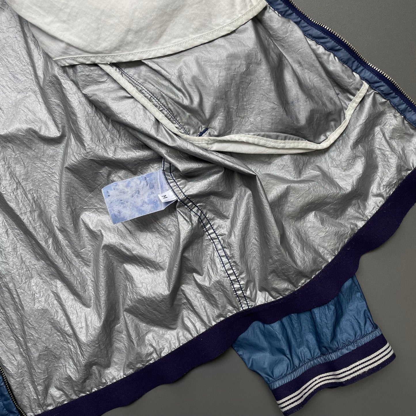 Stone Island Blue 00s Nylon Hooded Windbreaker Jacket