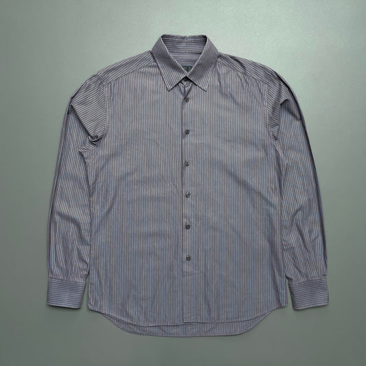 Prada Grey & Blue 00s Stripe Shirt