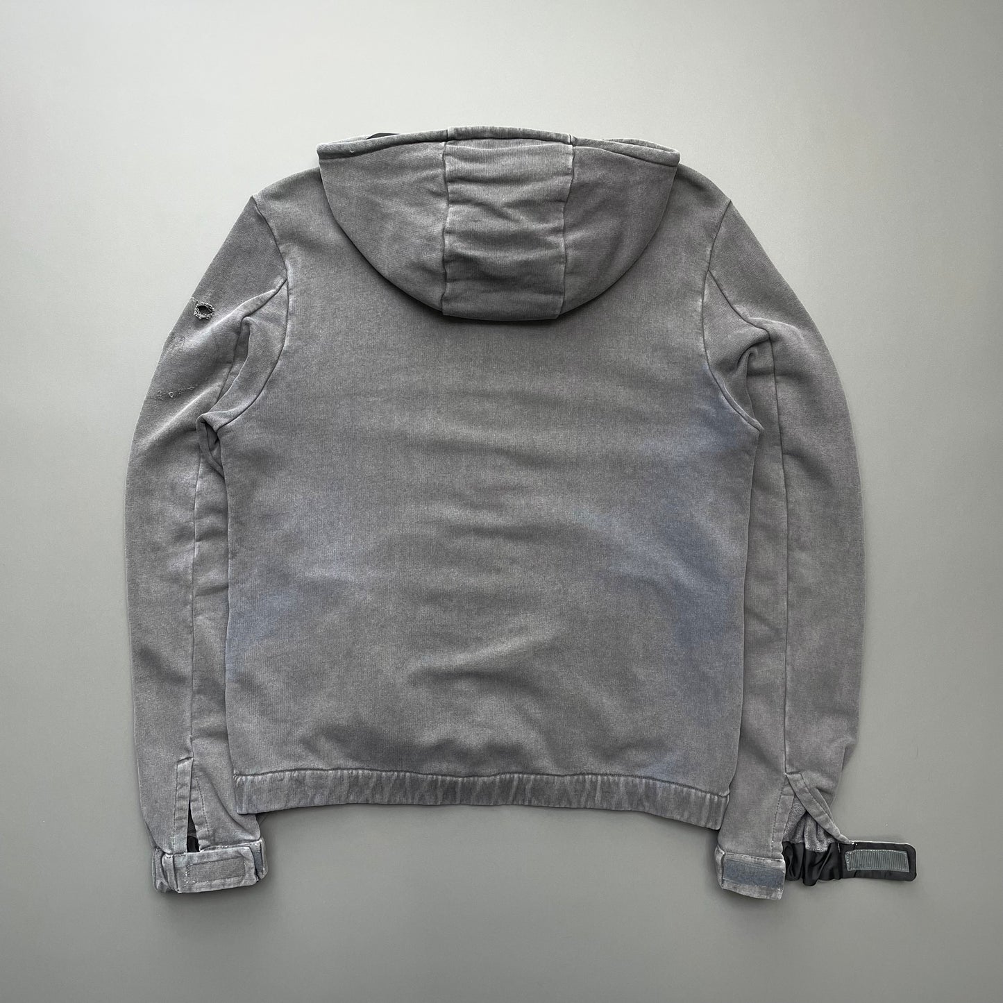 Prada Sport Grey 2009 Distressed Zip-Through Hoodie Jacket