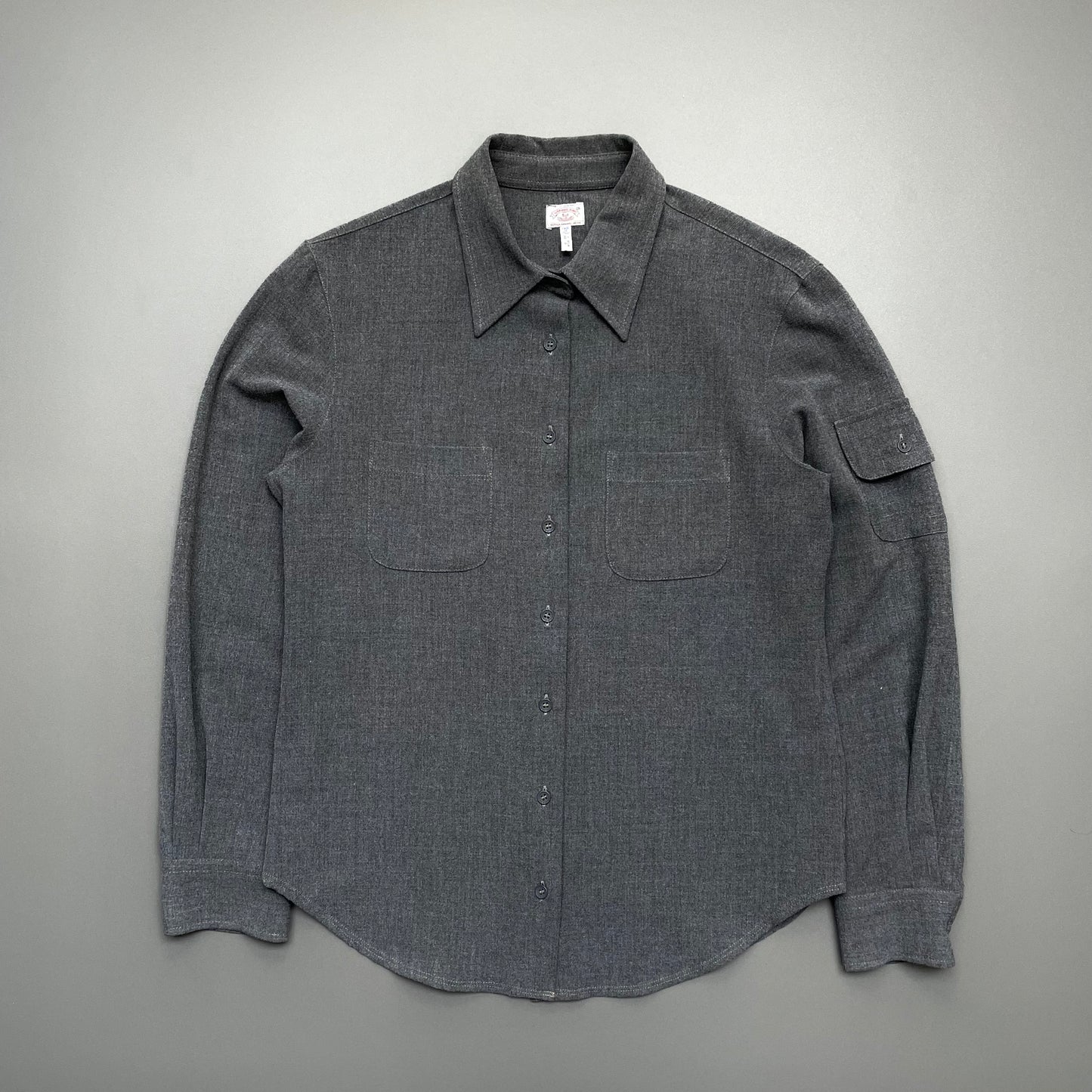 Armani Jeans Grey 90s Women's Drape Pocket Shirt