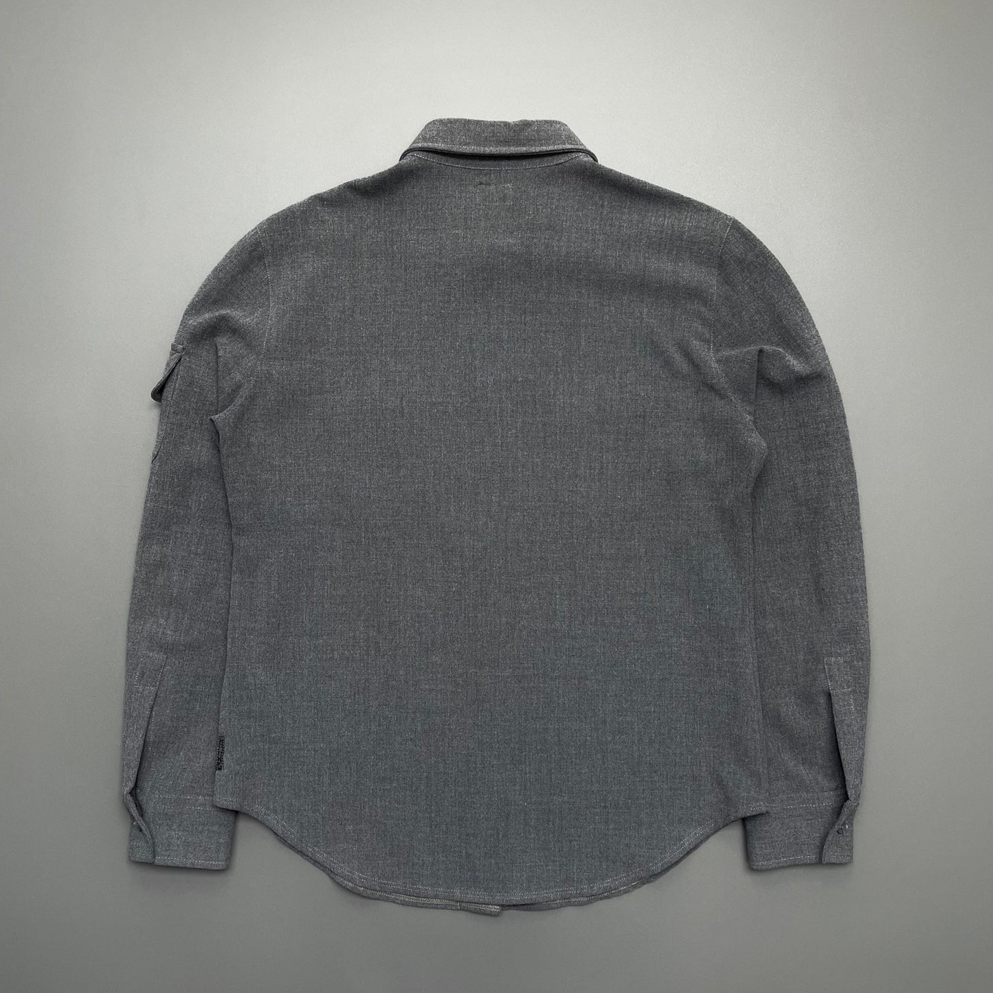 Armani Jeans Grey 90s Women's Drape Pocket Shirt