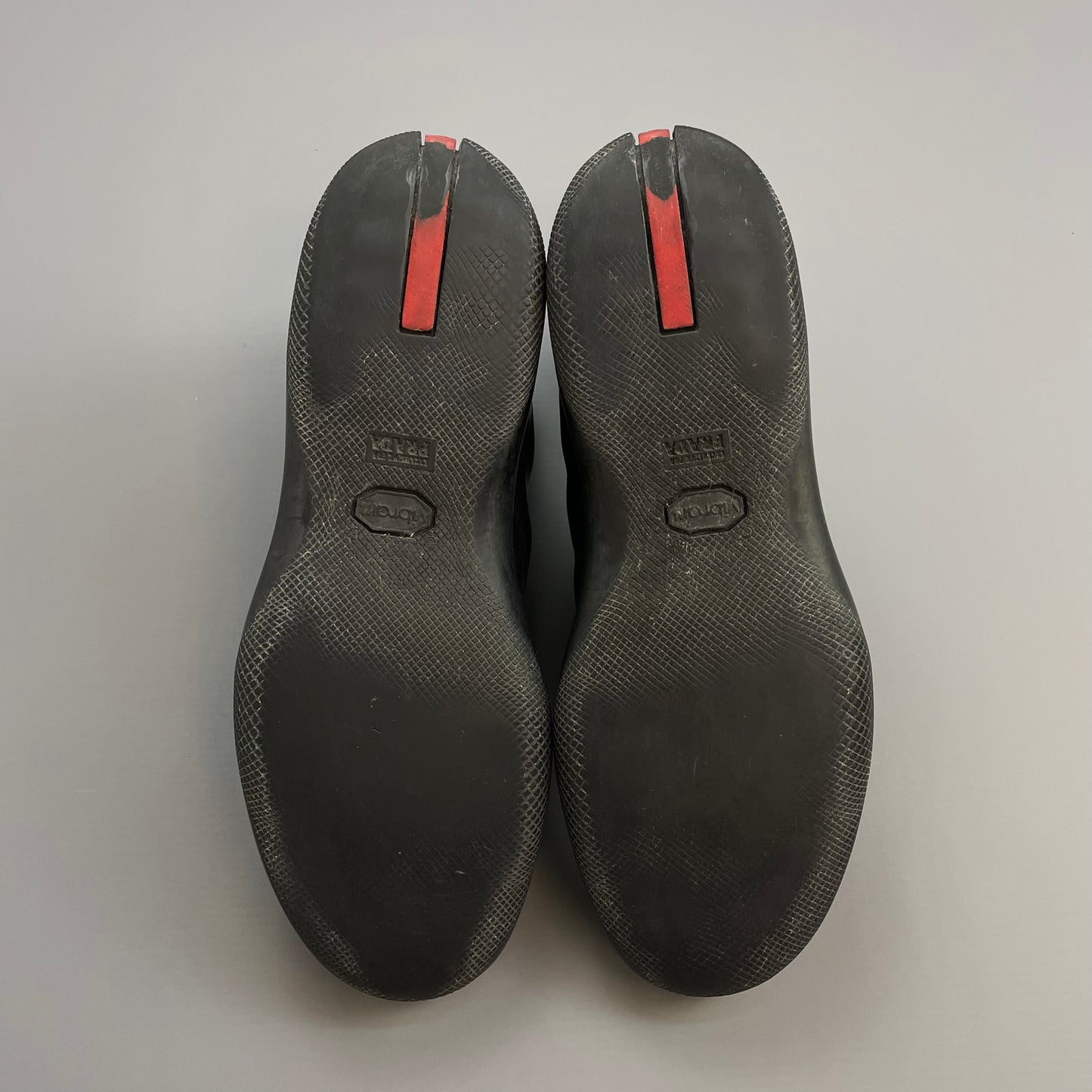 Prada Sport Black FW99 Leather Slip On Vibram Sole Toggle Boots
