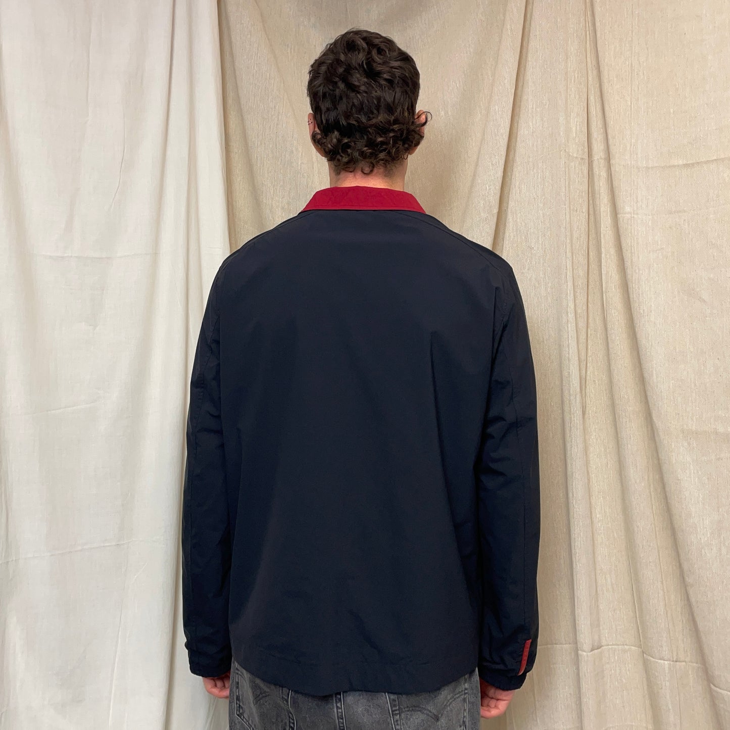 Prada Sport Navy & Red 00s Reversible Nylon Track Windbreaker Jacket
