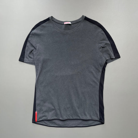 Prada Sport Grey & Black 2006 Panelled Athletic T-Shirt