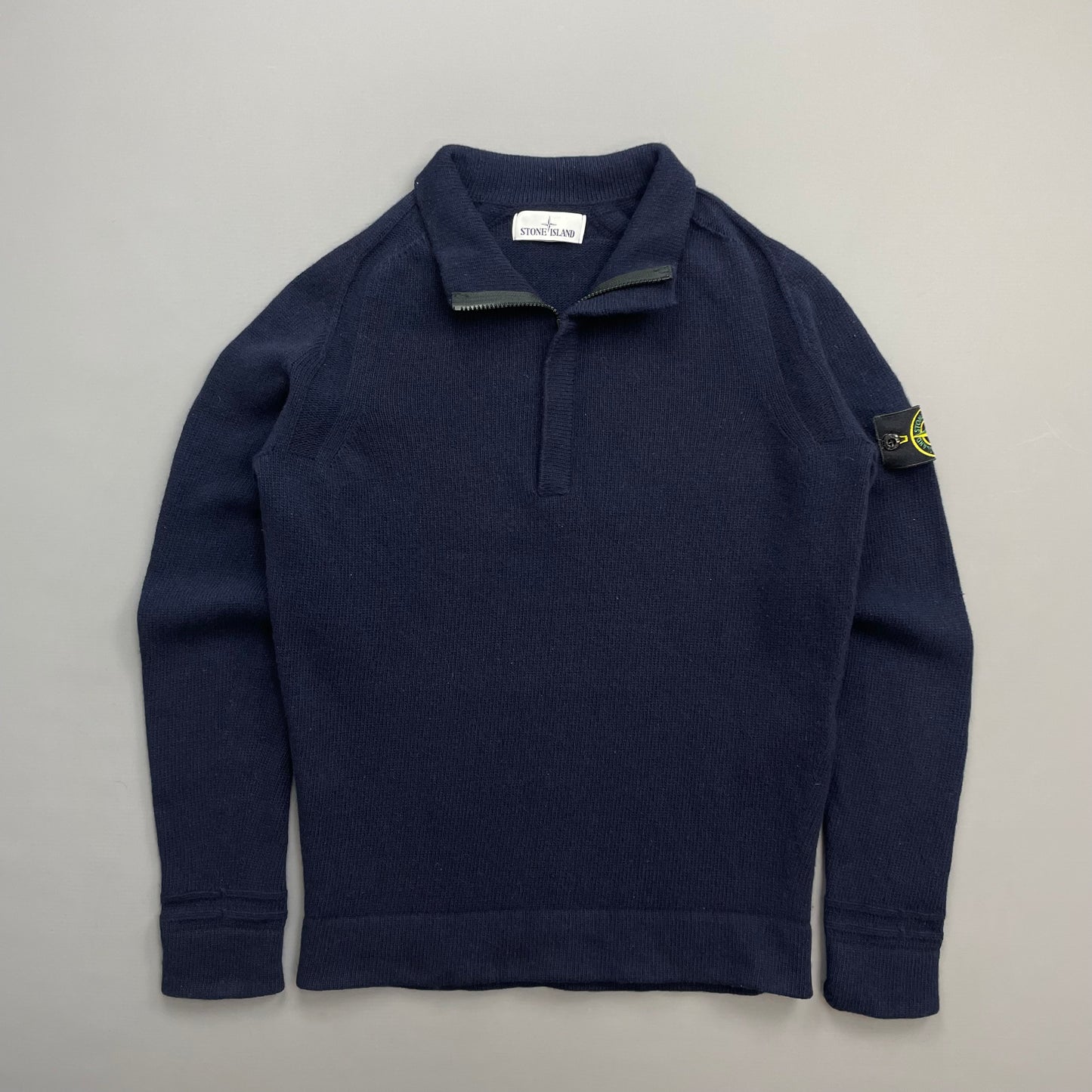 Stone Island Navy AW18 Wool knit Half-Zip Jumper