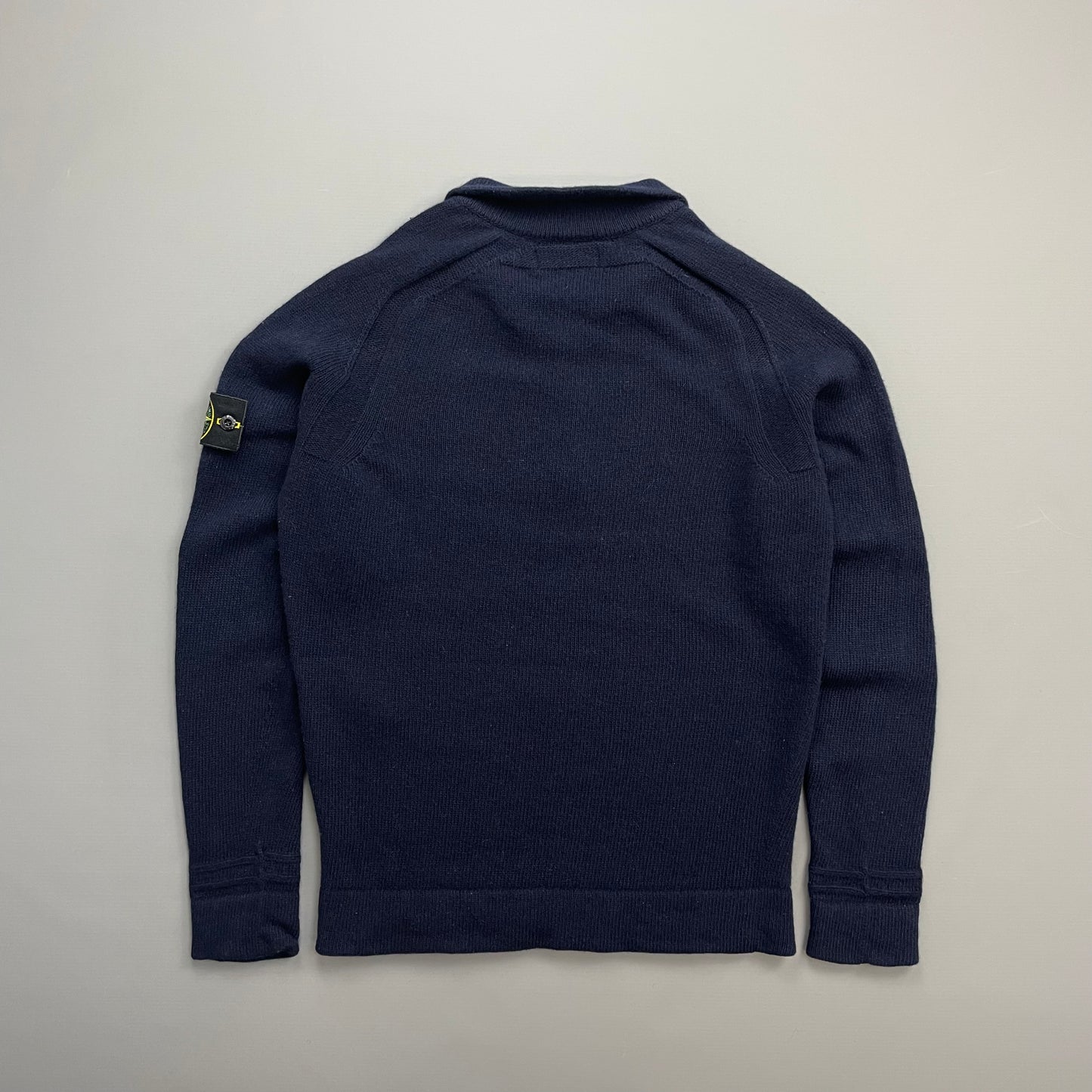 Stone Island Navy AW18 Wool knit Half-Zip Jumper