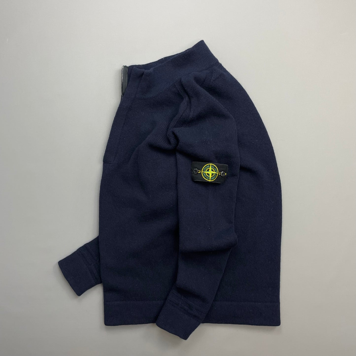 Stone Island Navy AW18 Wool knit Half-Zip Jumper