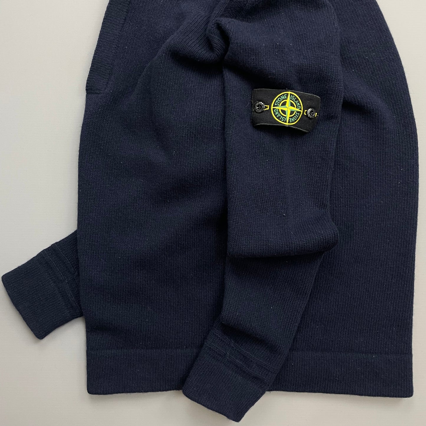 Stone Island Navy AW18 Wool knit Half-Zip Jumper