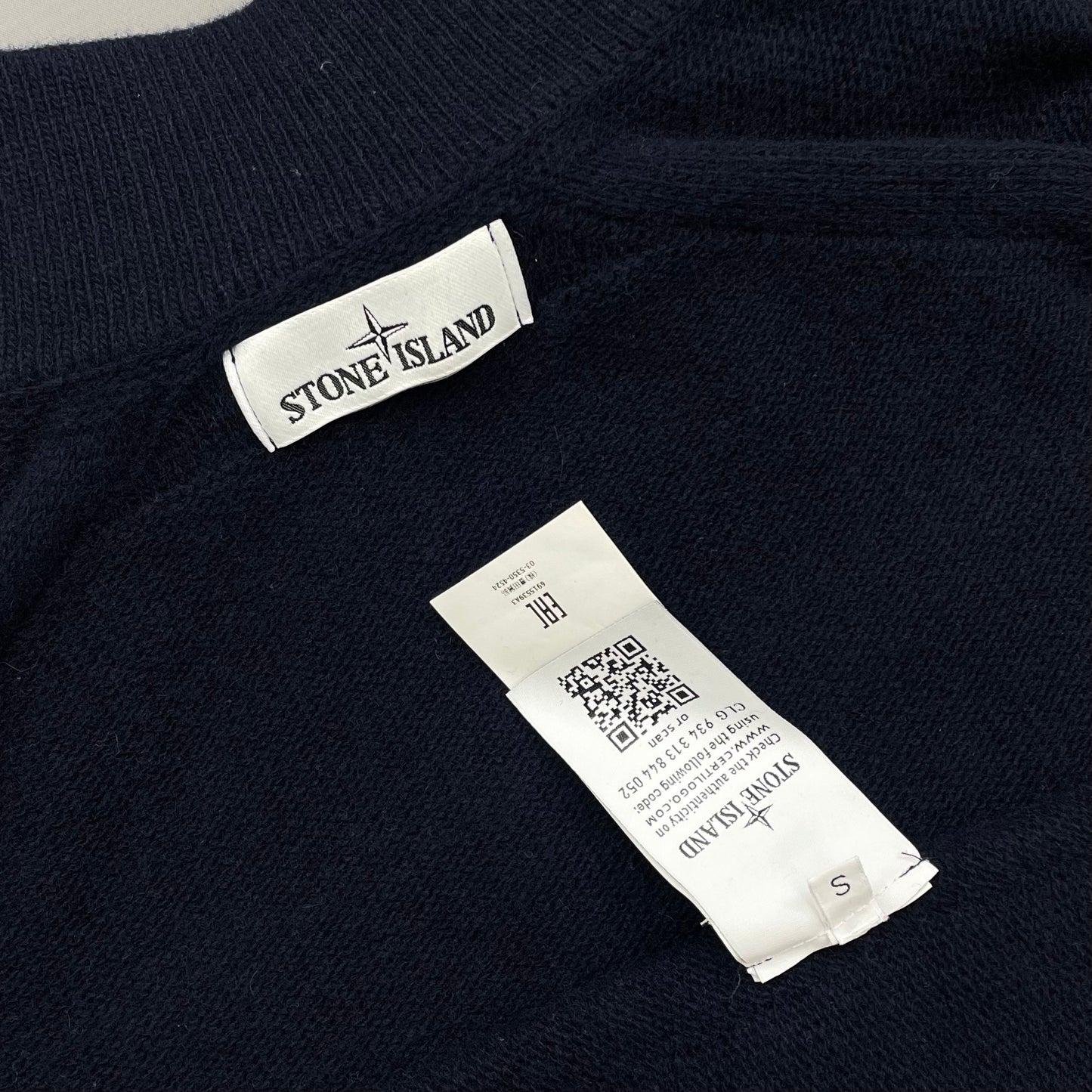 Stone Island Navy AW18 Wool knit Half-Zip Jumper