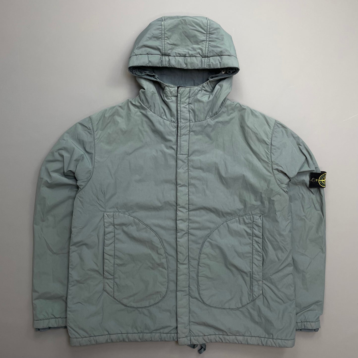 Stone Island Blue Grey AW01 Cotton Nylon Blend Lined Hooded Windbreaker Jacket