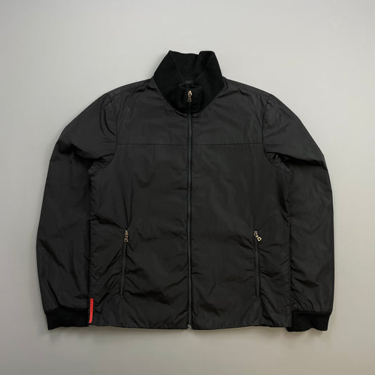 Prada Sport Black 2007 Wool & Nylon Padded Bomber Liner Jacket