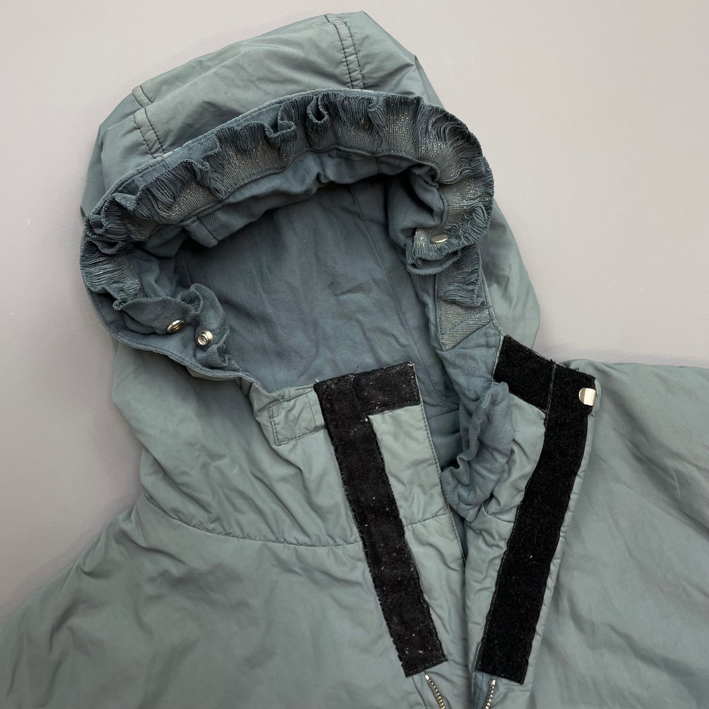 Stone Island Blue Grey AW01 Cotton Nylon Blend Lined Hooded Windbreaker Jacket