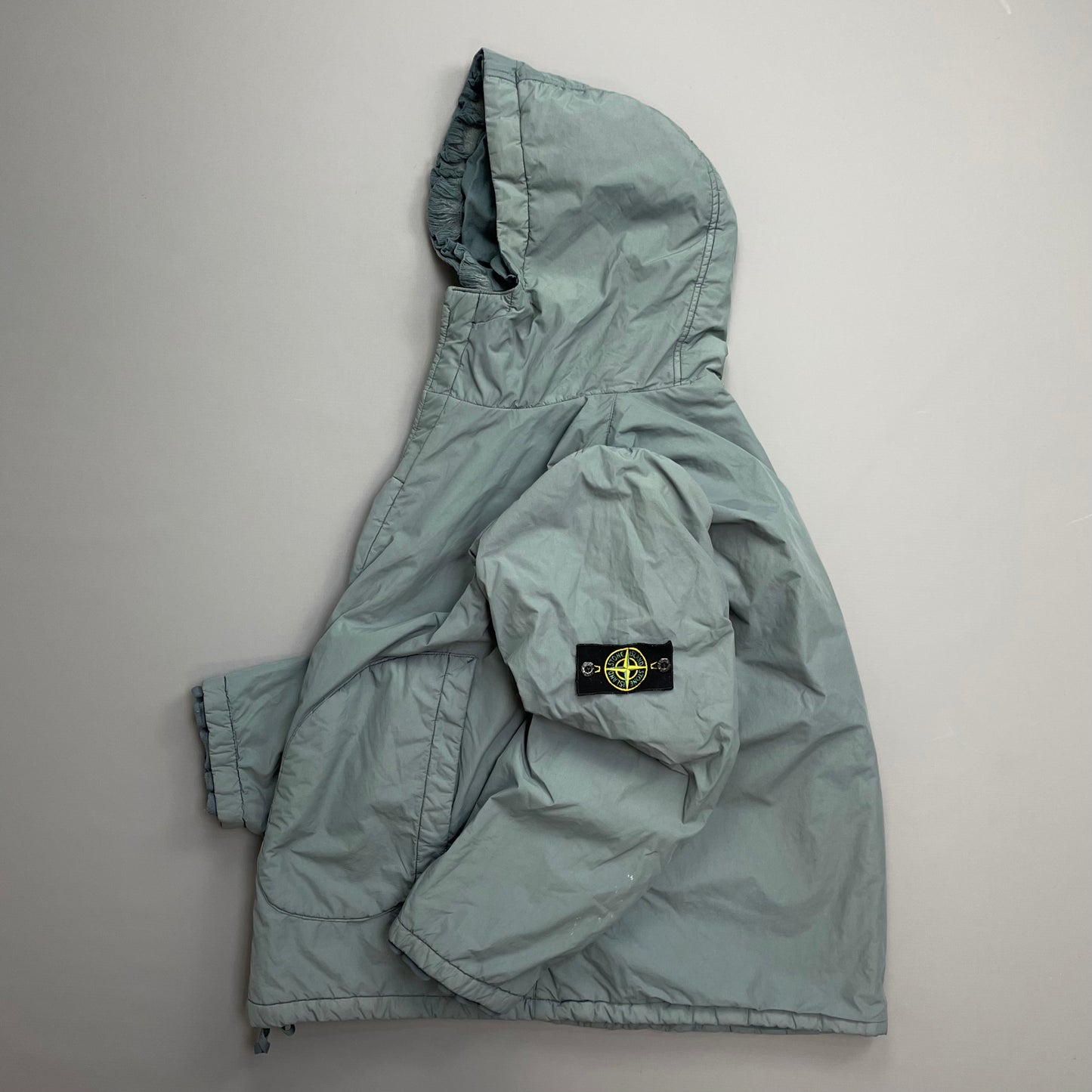 Stone Island Blue Grey AW01 Cotton Nylon Blend Lined Hooded Windbreaker Jacket