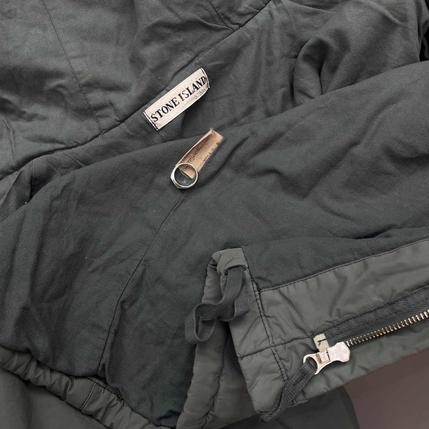 Stone Island Blue Grey AW01 Cotton Nylon Blend Lined Hooded Windbreaker Jacket