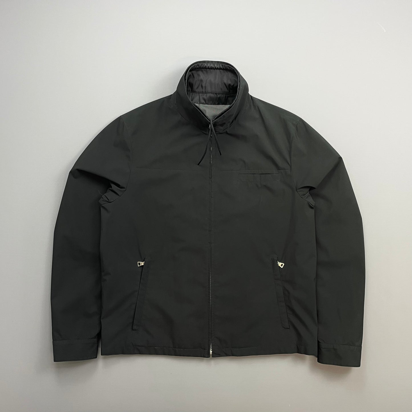 Prada Sport Black 2009 Windstopper Dual Nylon Layer Harrington Jacket