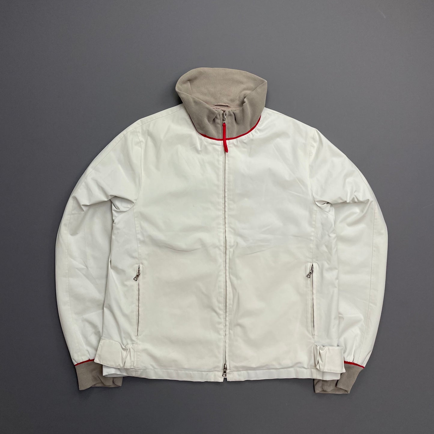 Prada Sport White & Grey 00s Goretex Harrington Jacket